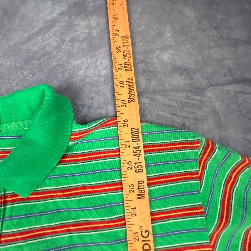 Vintage Polo Ralph Lauren Striped Polo Shirt Mens XXL Green Y2K‎ Skater Boxy Fit